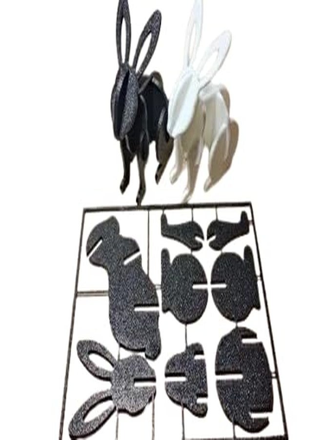 Beoals 3D Rabbit Assembly Puzzle, Black and White, DIY Decorative Animal Model - Image 1
